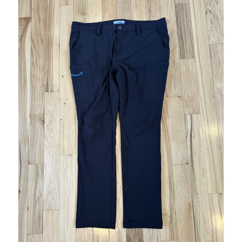 Amazon Luly Yang Cargo Pants Mens XL Black Stretch Slim Straight Leg 36-38